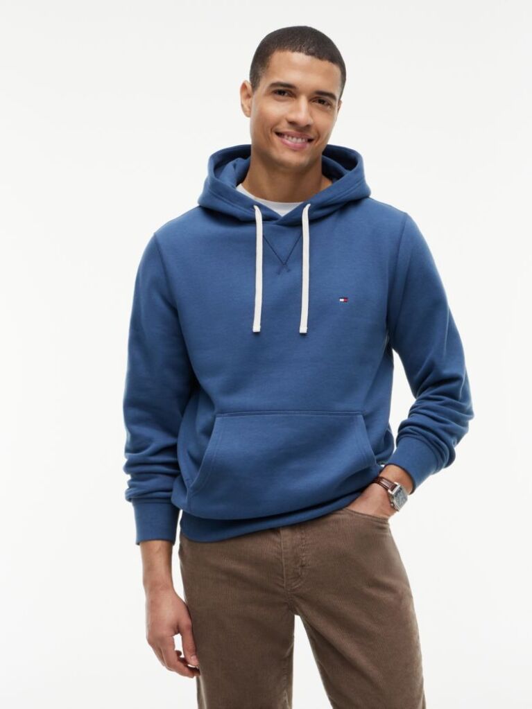 Blue Flag Embroidery Fleece Hoody  Men