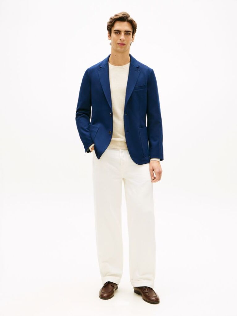 Blue Performance Smart Casual Regular Fit Blazer  Men