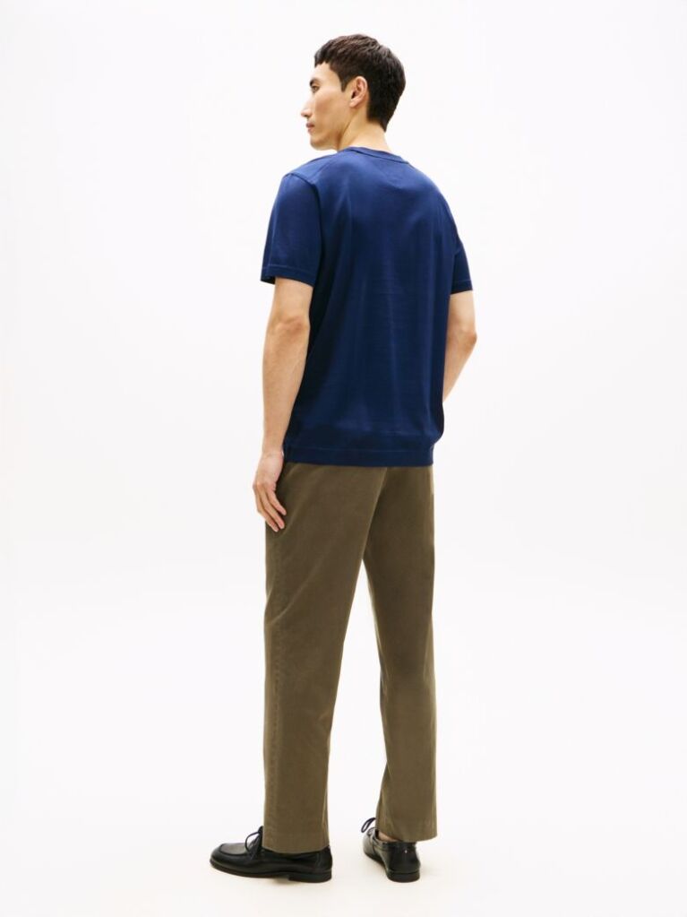 Blue Smart Casual Crew Neck T-Shirt  Men