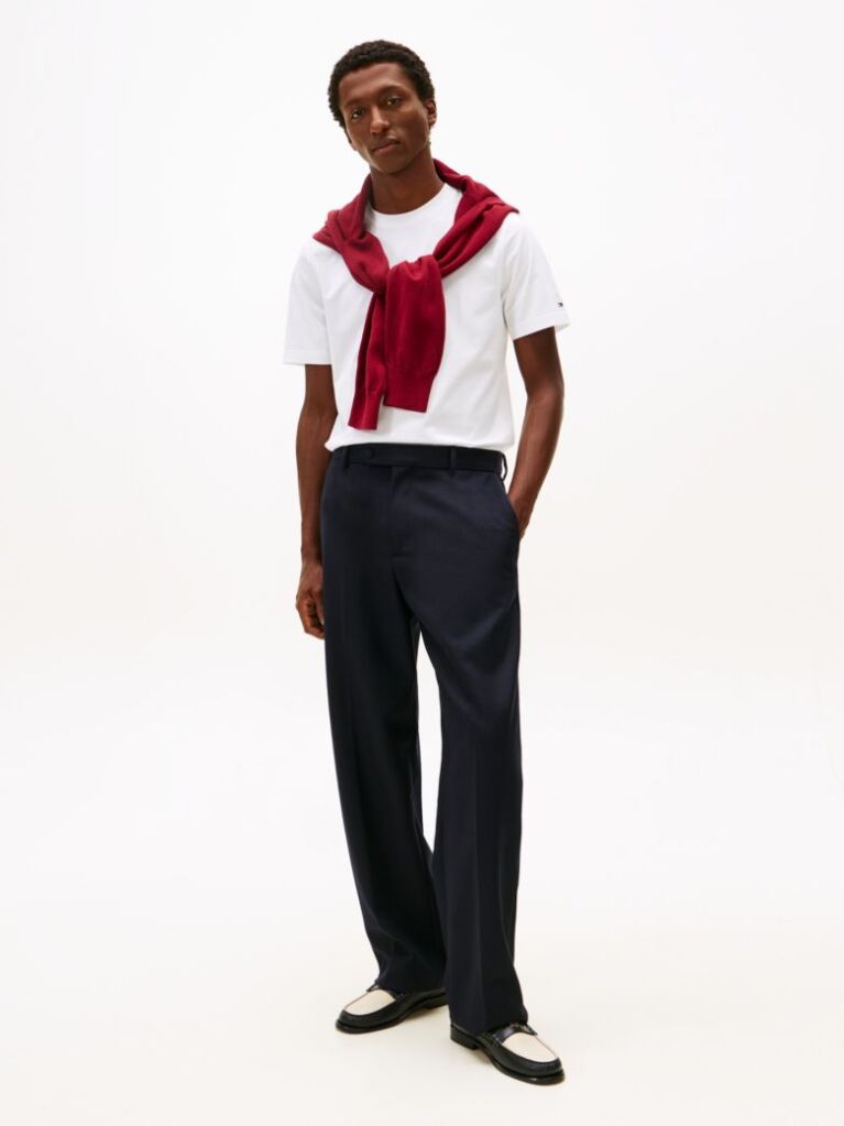 White Smart Casual Crew Neck T-Shirt  Men