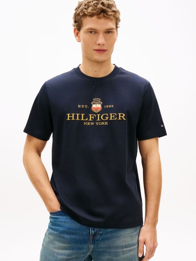 Blue Performance Logo Embroidery T-Shirt  Men