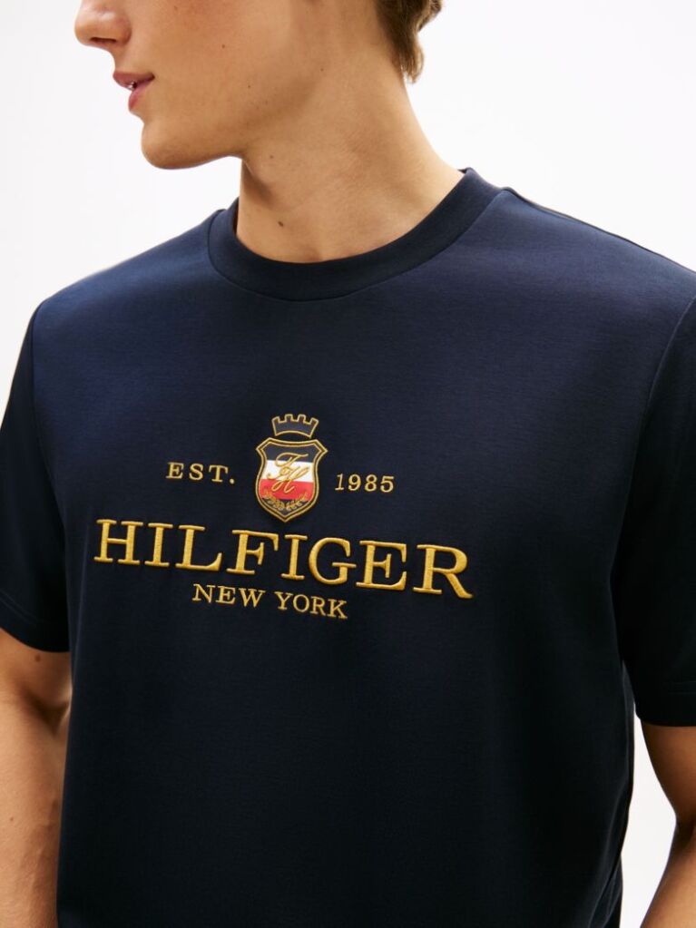 Blue Performance Logo Embroidery T-Shirt  Men