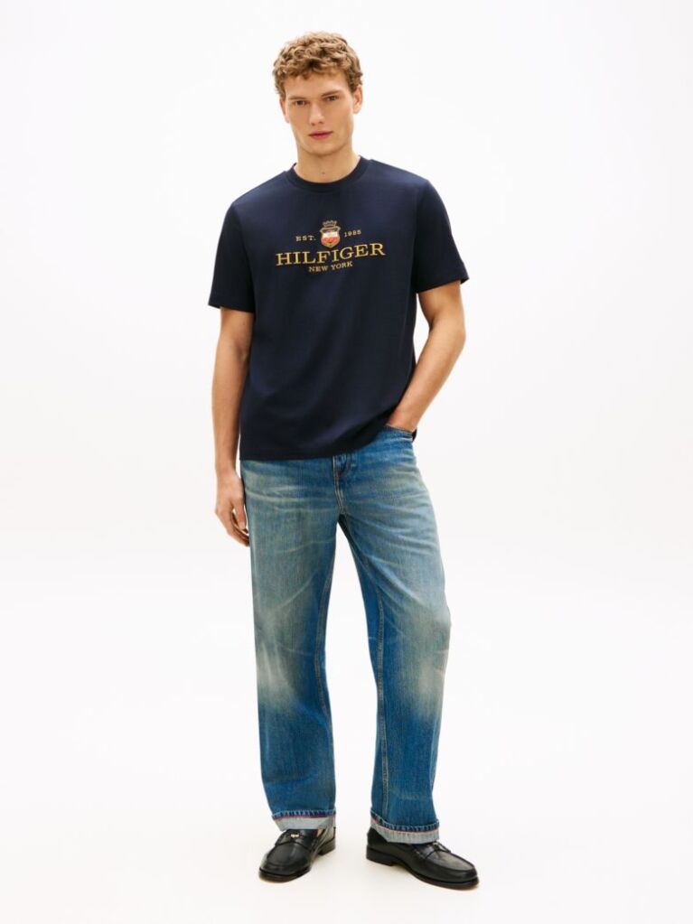 Blue Performance Logo Embroidery T-Shirt  Men