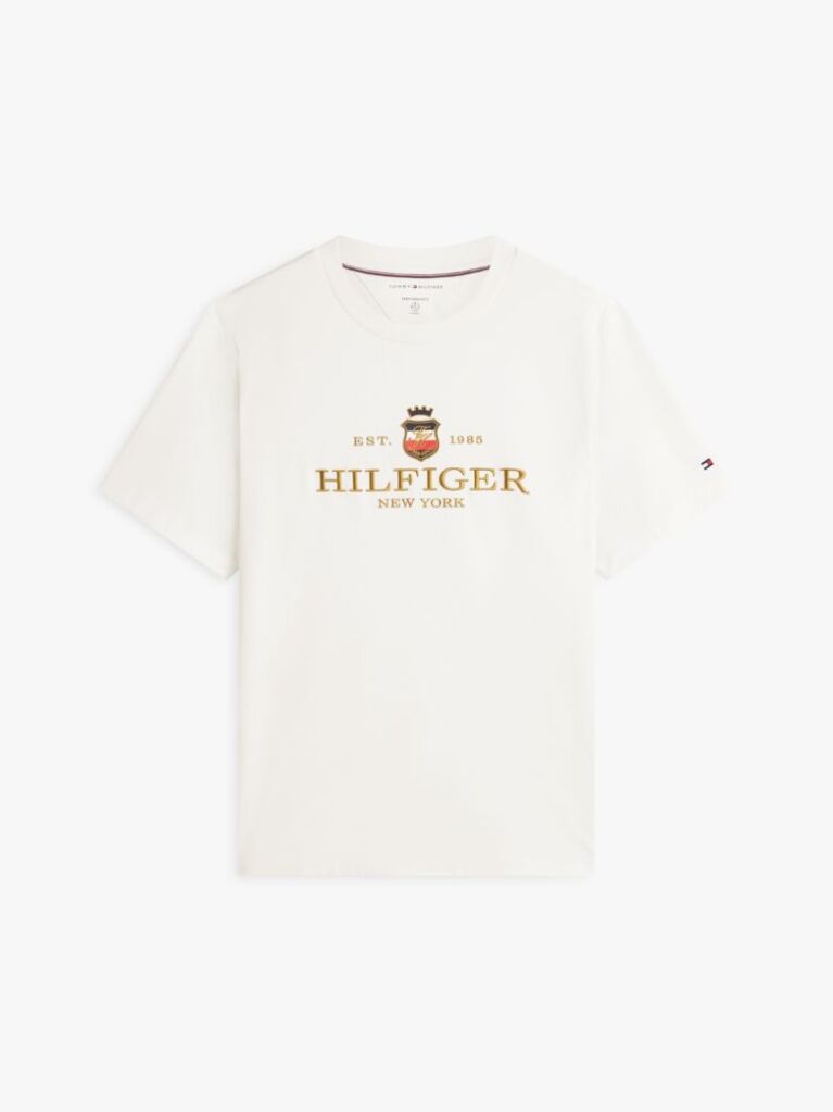 White Performance Logo Embroidery T-Shirt  Men