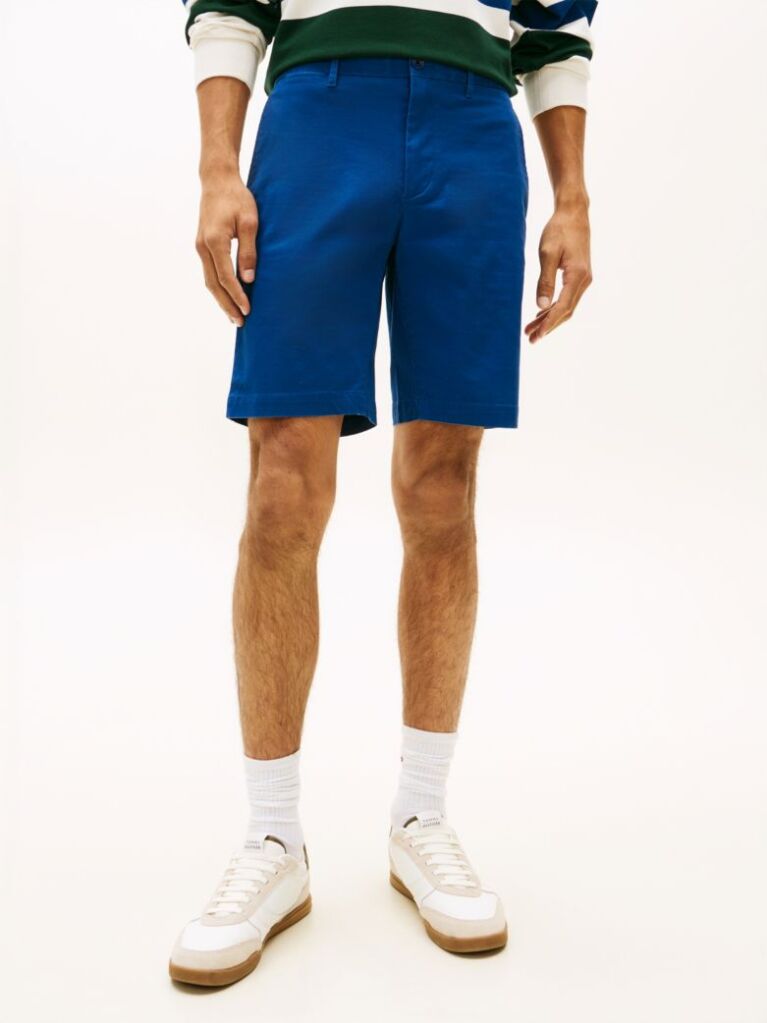 Blue Denton Twill Slim 9.5" Inseam Shorts  Men