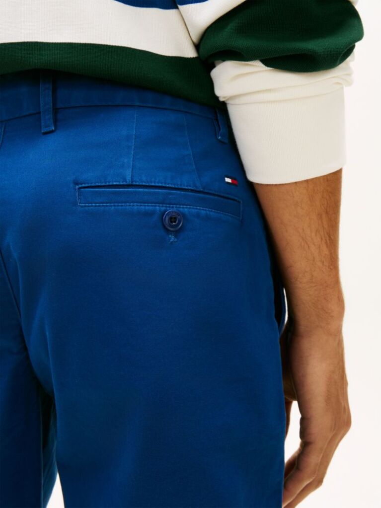 Blue Denton Twill Slim 9.5" Inseam Shorts  Men