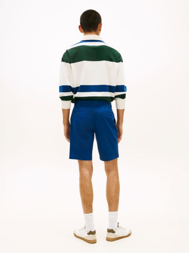 Blue Denton Twill Slim 9.5" Inseam Shorts  Men