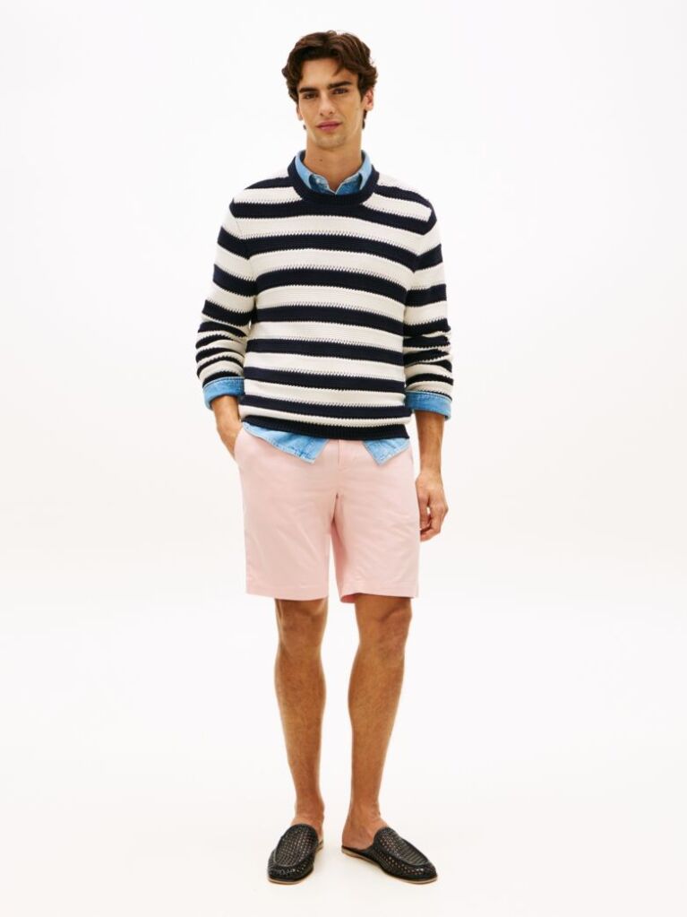 Pink Denton Twill Slim 9.5" Inseam Shorts  Men