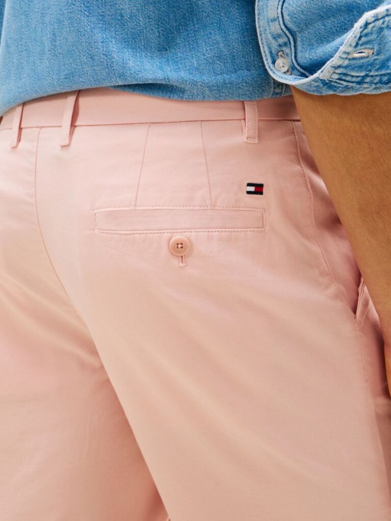 Pink Denton Twill Slim 9.5" Inseam Shorts  Men