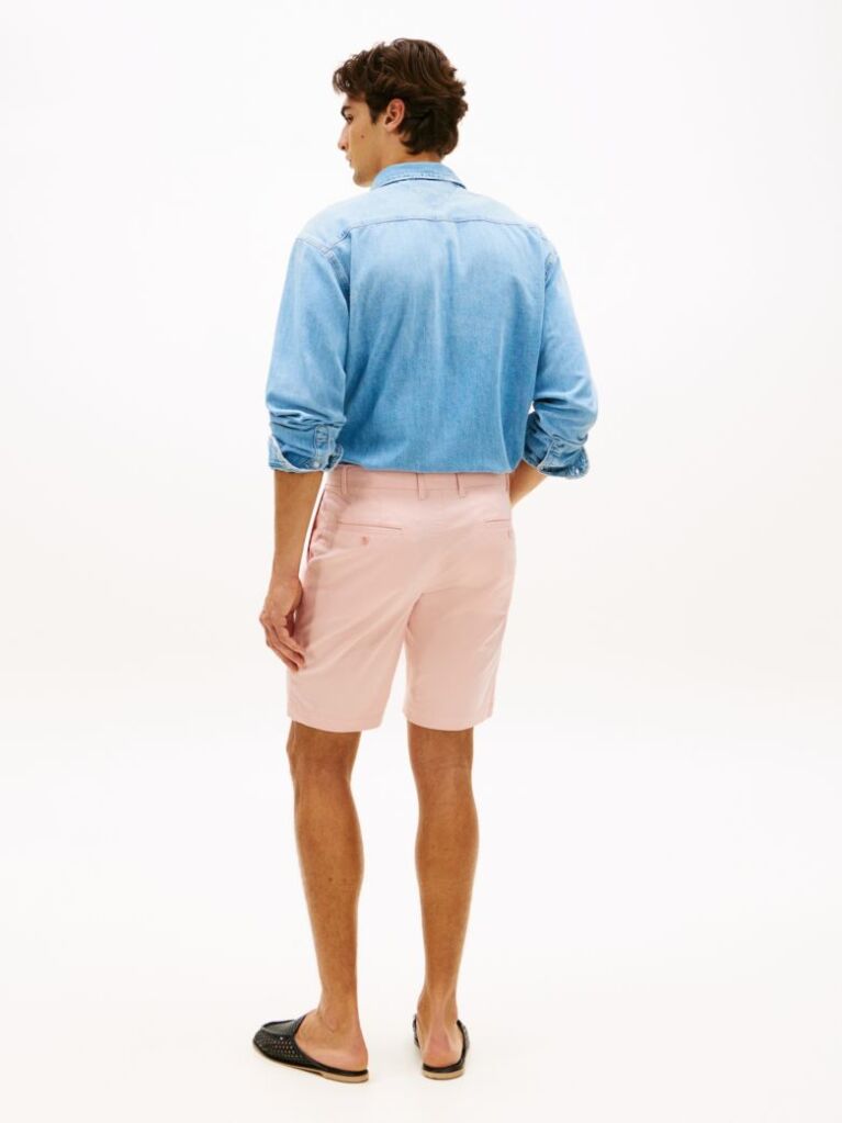 Pink Denton Twill Slim 9.5" Inseam Shorts  Men