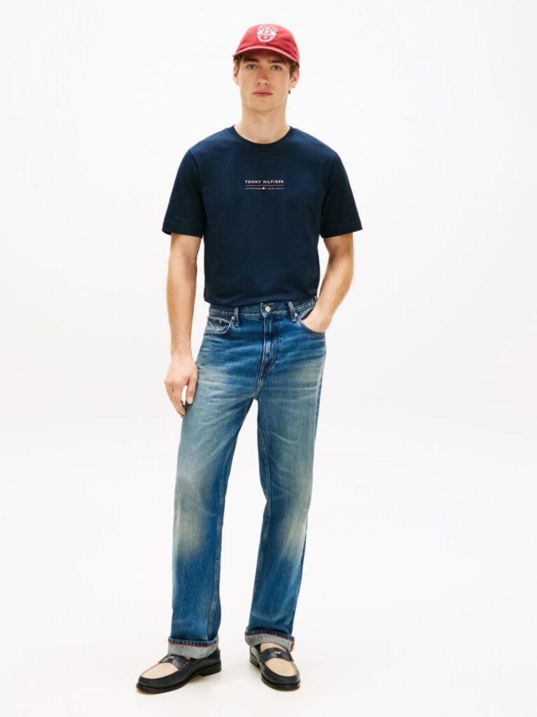 Blue Logo Jersey Crew Neck T-Shirt  Men