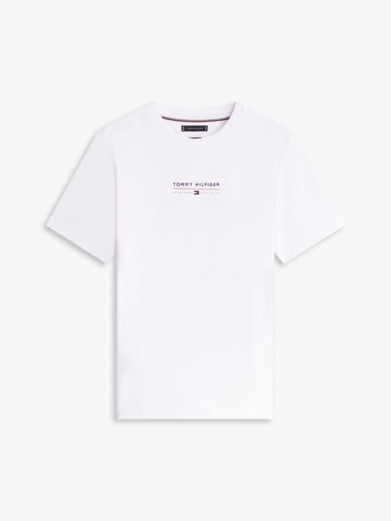 White Logo Jersey Crew Neck T-Shirt  Men