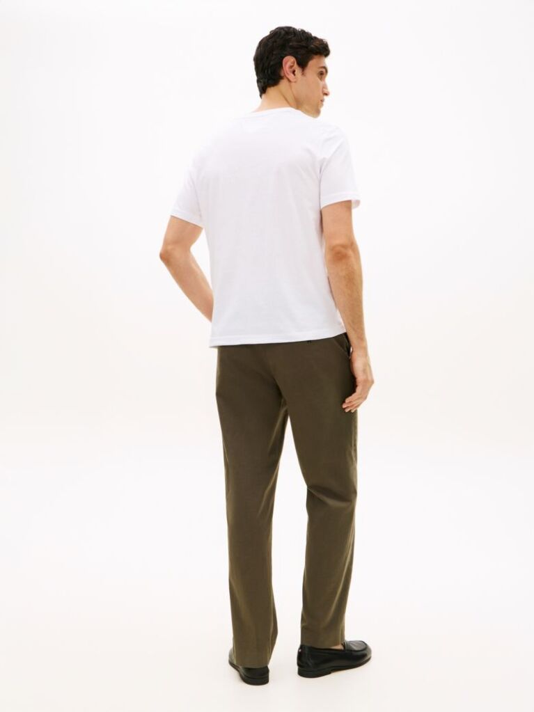 White Logo Embroidery Jersey Crew Neck T-Shirt  Men