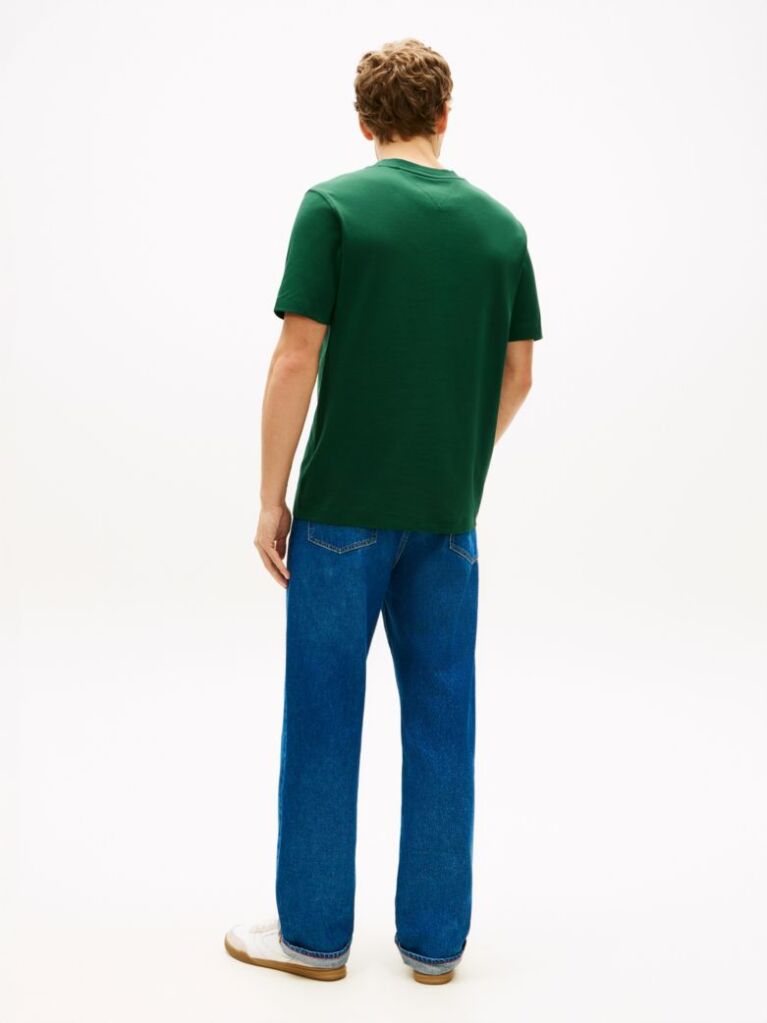 Green Tonal Logo Embroidery Crew Neck T-Shirt  Men