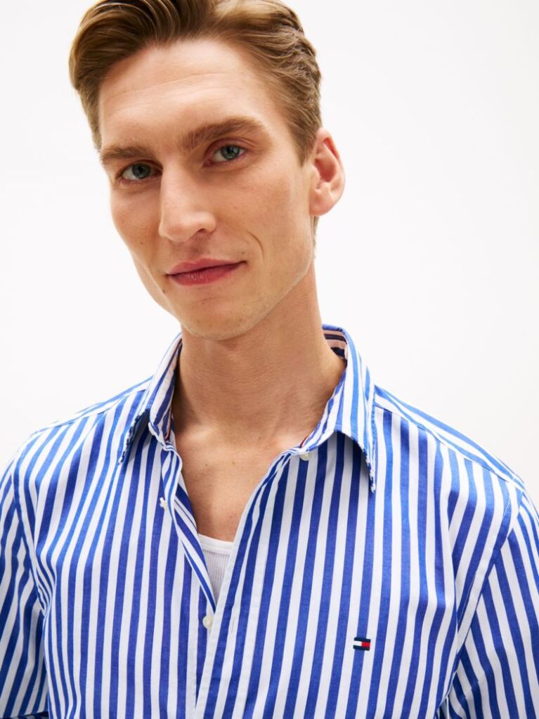 Multi TH Flex Regular Fit Stripe Poplin Shirt  Men
