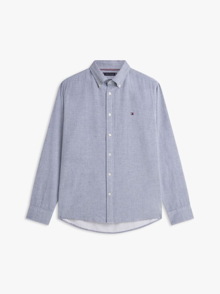 Blue TH Flex Regular Fit Dobby Shirt  Men