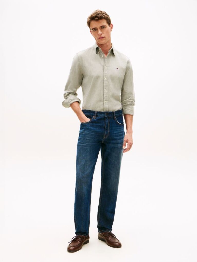 Green TH Flex Regular Fit Dobby Shirt  Men