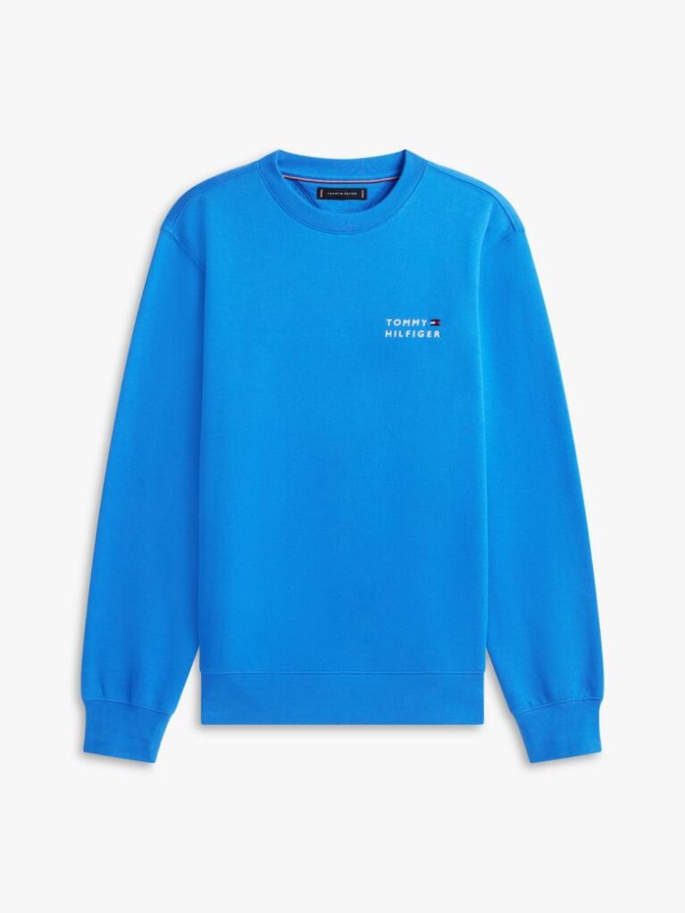 Blue Logo Embroidery Terry Sweatshirt  Men