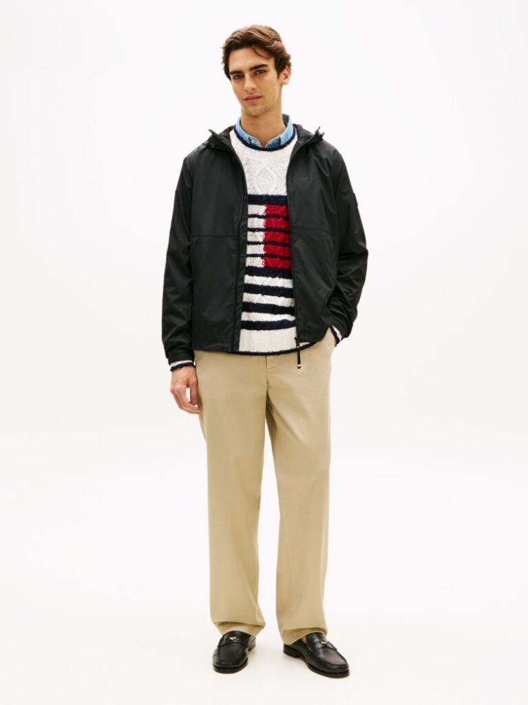 Black Hooded Zip-Thru Jacket  Men