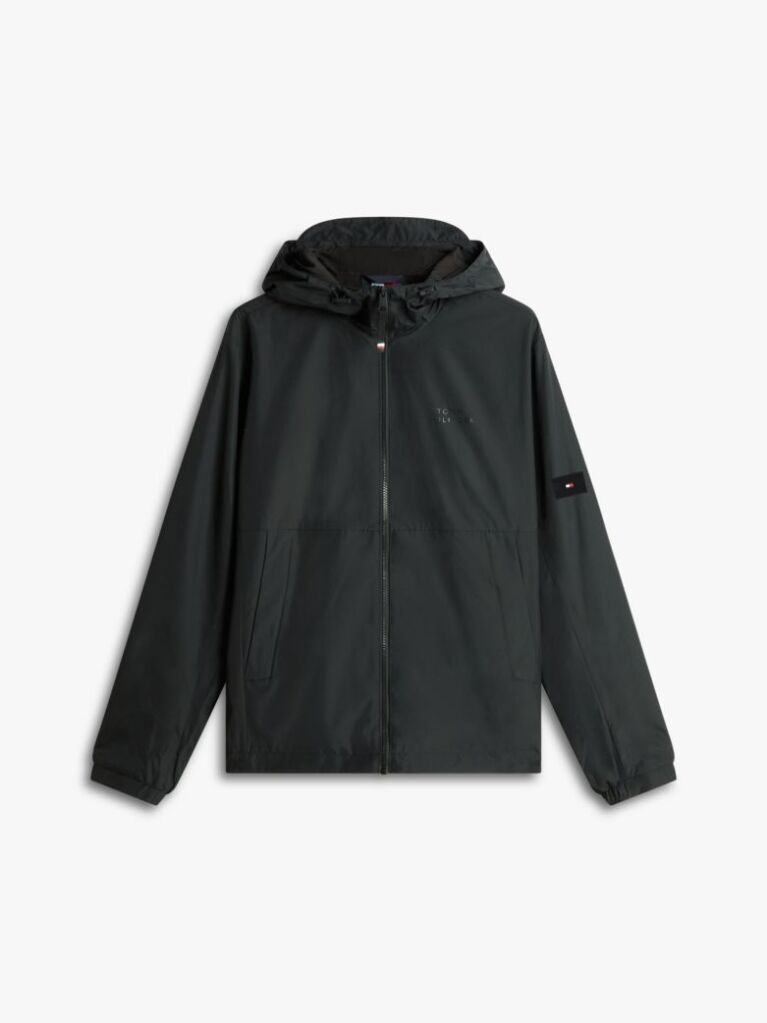 Black Hooded Zip-Thru Jacket  Men