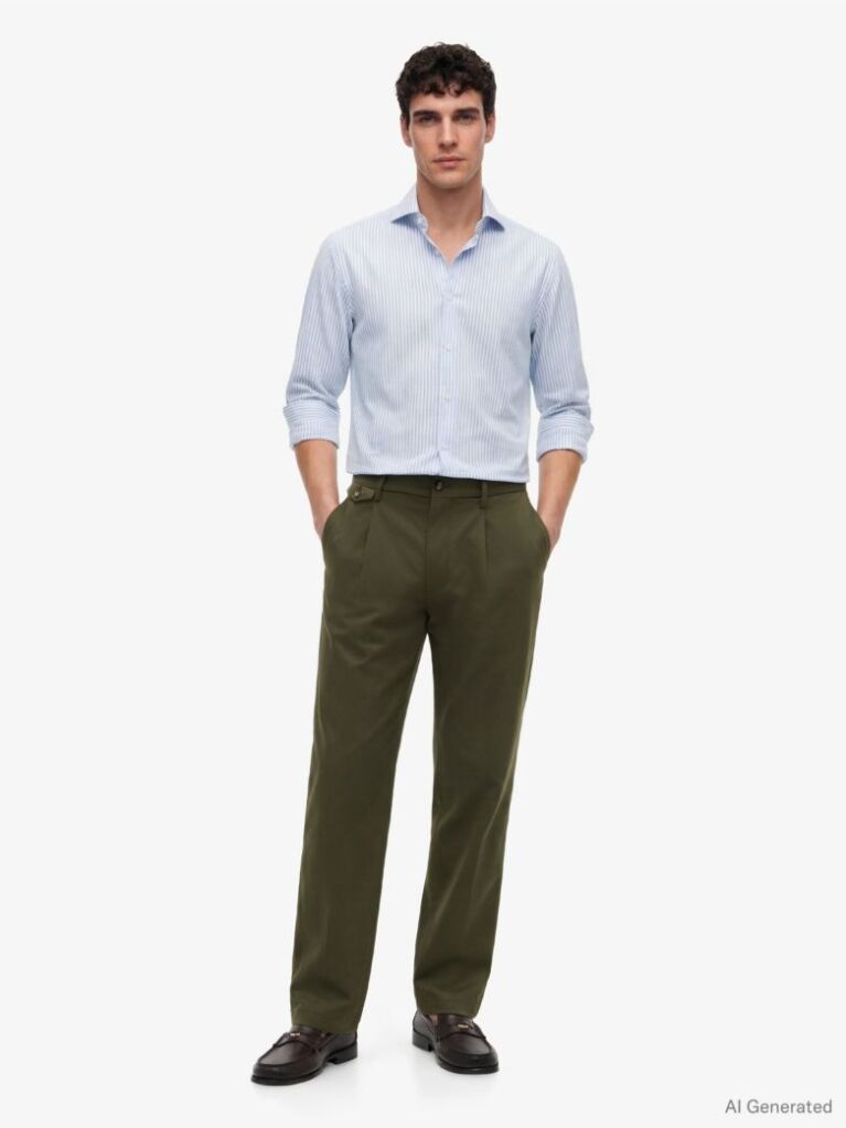 Multi Smart Casual Slim Fit Stripe Shirt  Men