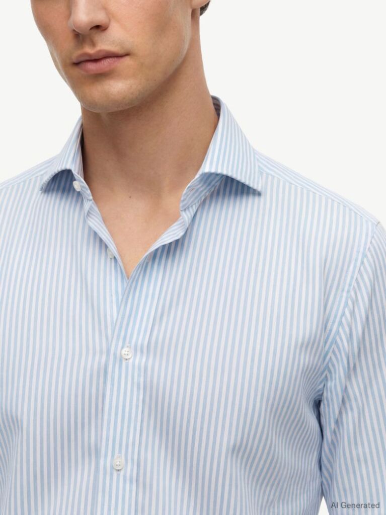 Multi Smart Casual Slim Fit Stripe Shirt  Men