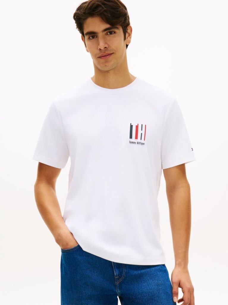 White Performance Embossed Logo T-Shirt  Men