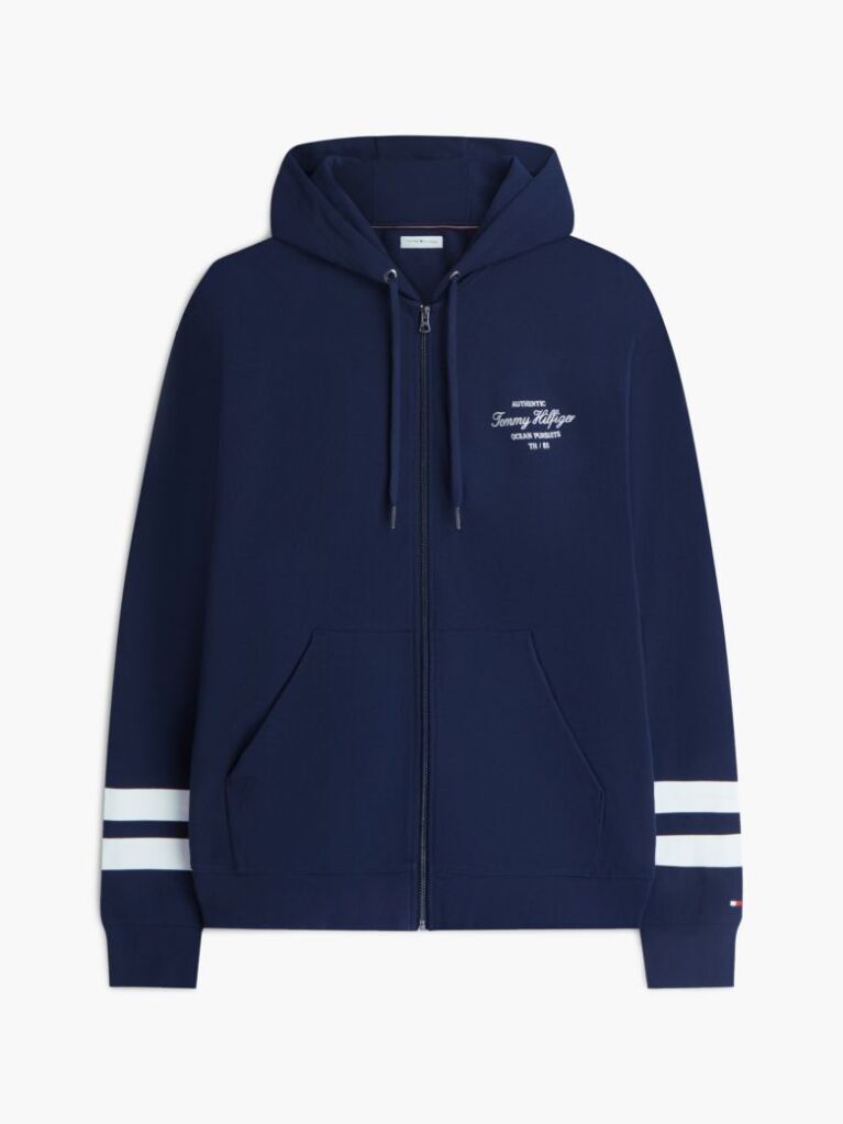 Blue Nautical Logo Zip-Thru Hoody  Men
