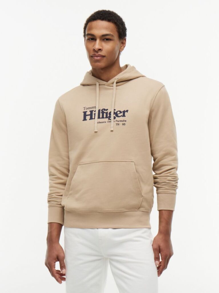 Beige Logo French Terry Hoody  Men