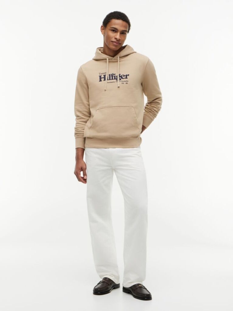 Beige Logo French Terry Hoody  Men