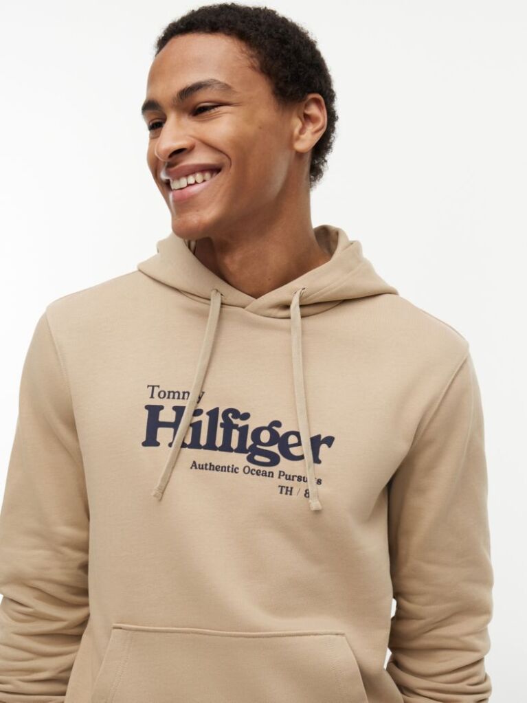 Beige Logo French Terry Hoody  Men