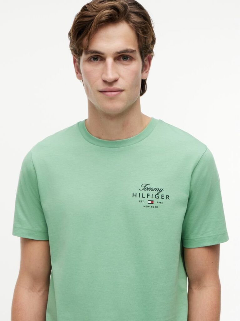 Green Logo Jersey Crew Neck T-Shirt  Men
