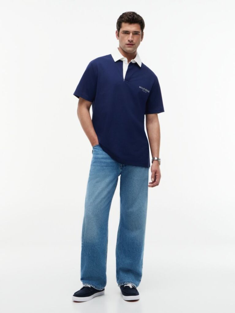 Blue Classic Fit Pique Polo Shirt  Men