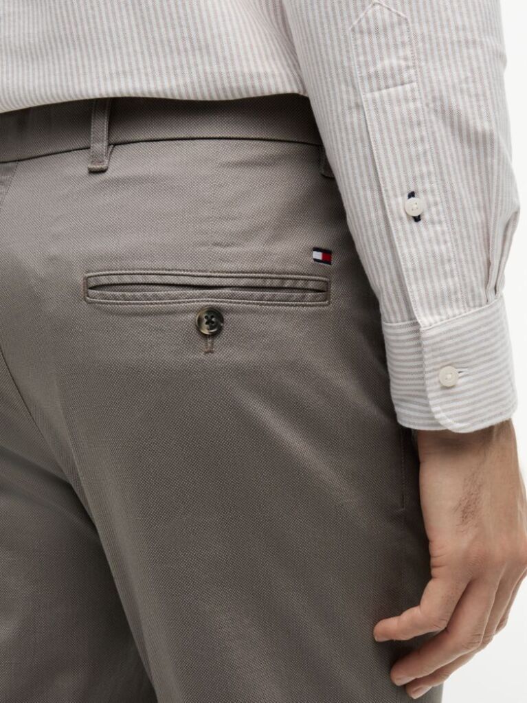 Grey Bleecker Slim Printed Structured Chinos  Men