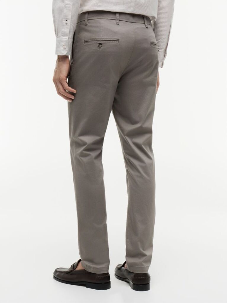 Grey Bleecker Slim Printed Structured Chinos  Men