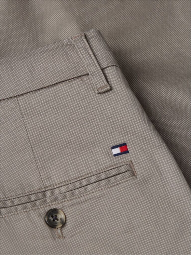 Grey Bleecker Slim Printed Structured Chinos  Men