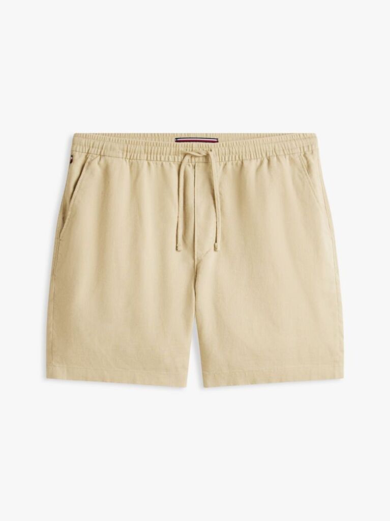 Khaki Dover Linen Blend 8" Inseam Chino Shorts  Men