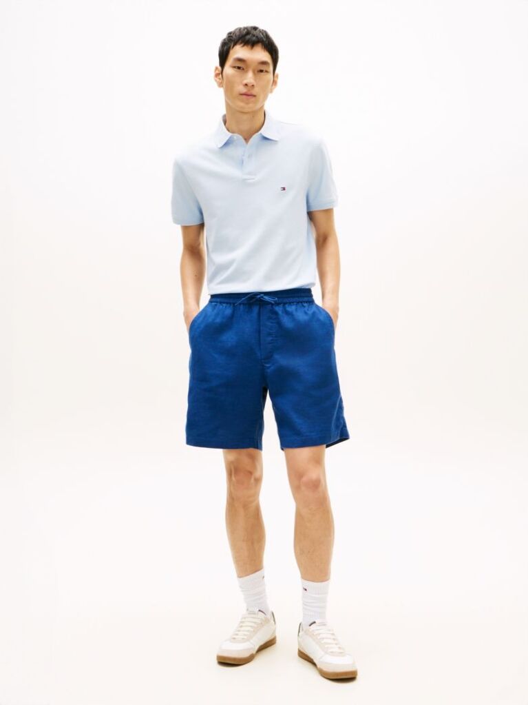 Blue Dover Linen Blend 8" Inseam Chino Shorts  Men