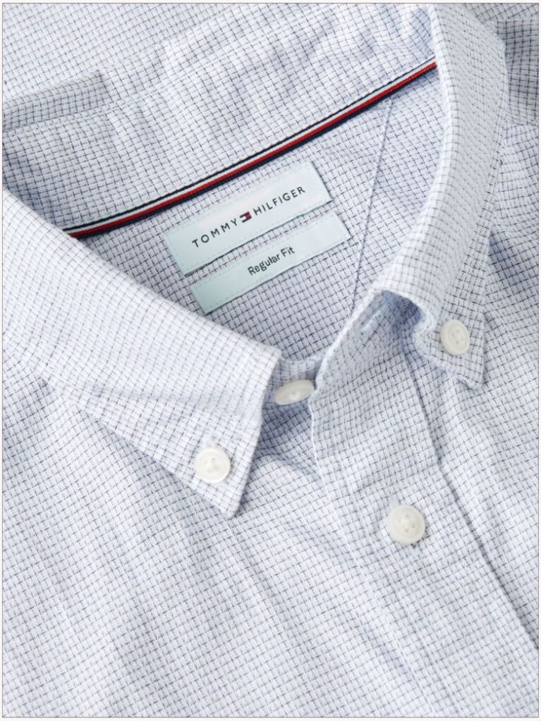 Blue Regular Fit Dobby Button-Down Shirt  Men