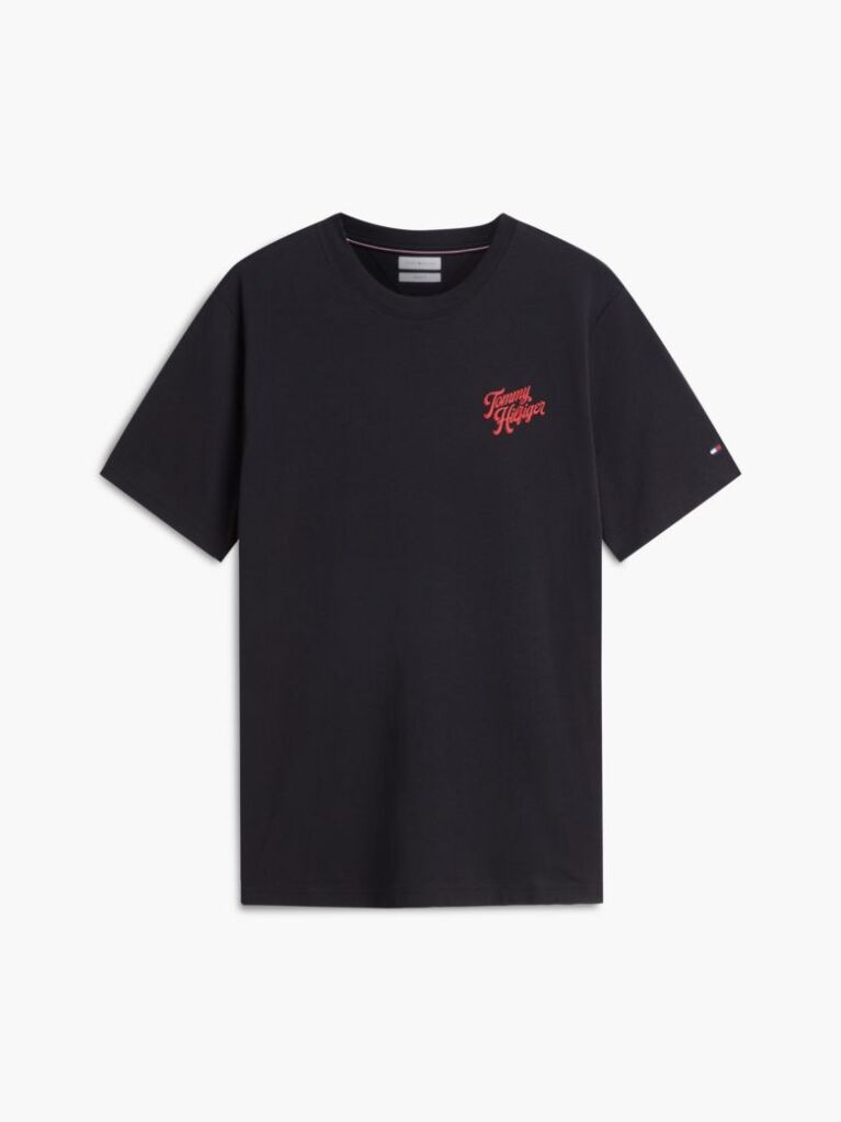 Black Back Graphic Crew Neck T-Shirt  Men
