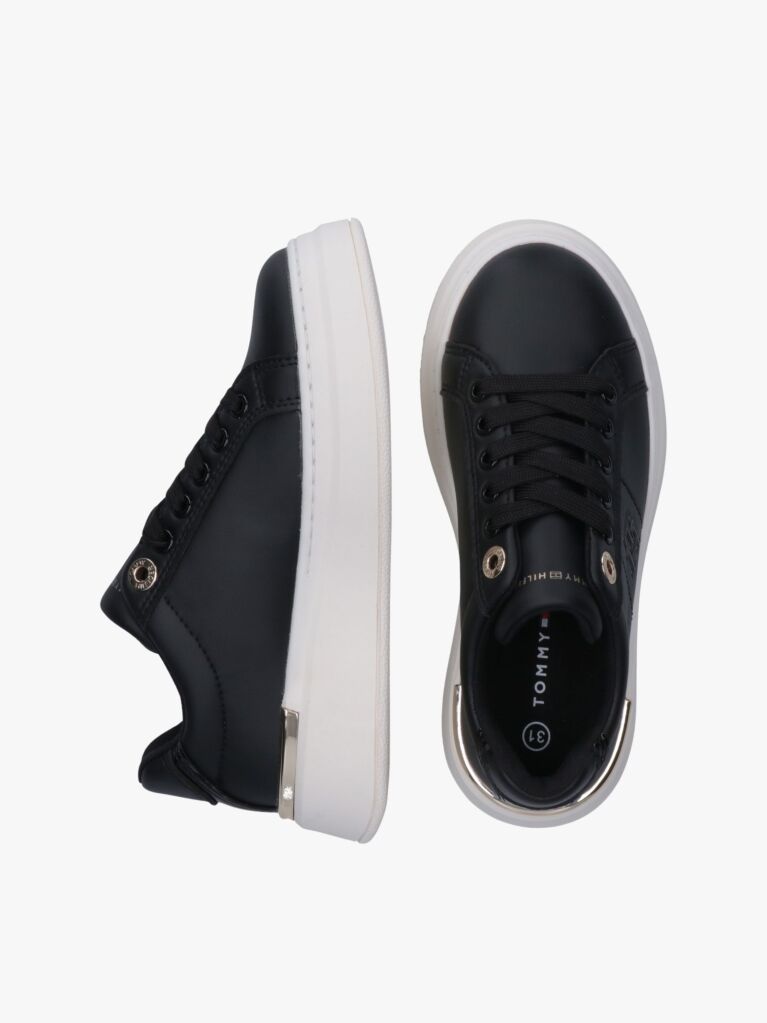 Black TH Monogram Lace-Up Trainers  Girls