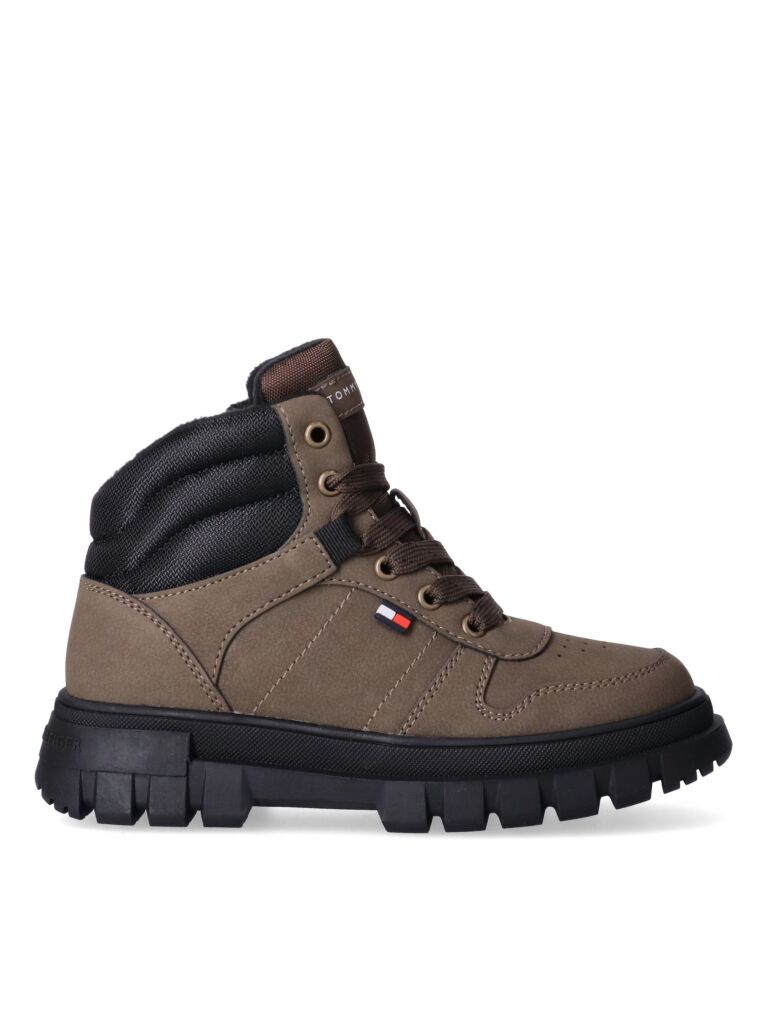 Brown Warm Lined Cleat Lace-Up Boots  Kids Unisex