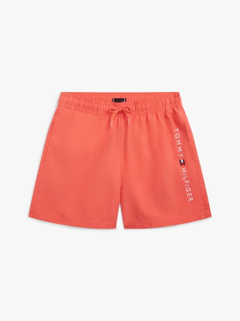 Orange Original Logo Embroidery Mid Length Swim Shorts  Boys
