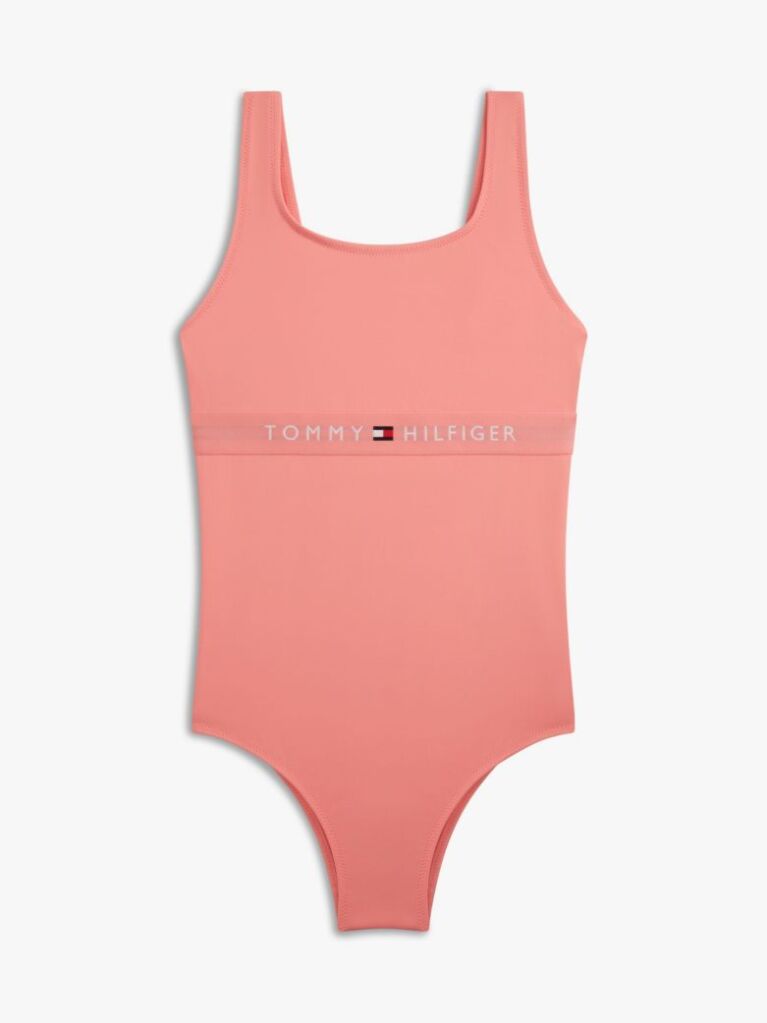 Pink Original Square Neck Scoop Back Swimsuit  Girls
