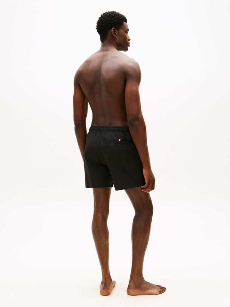 Black Original Logo Mid Length Swim Shorts  Men