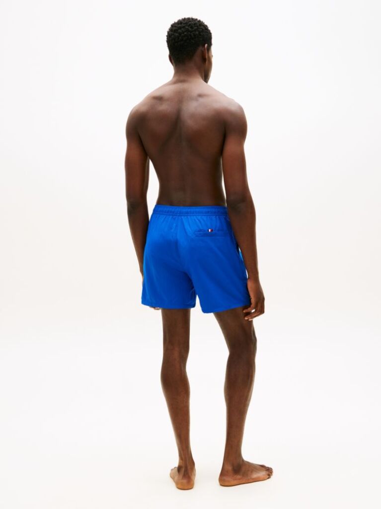Blue Original Logo Mid Length Swim Shorts  Men