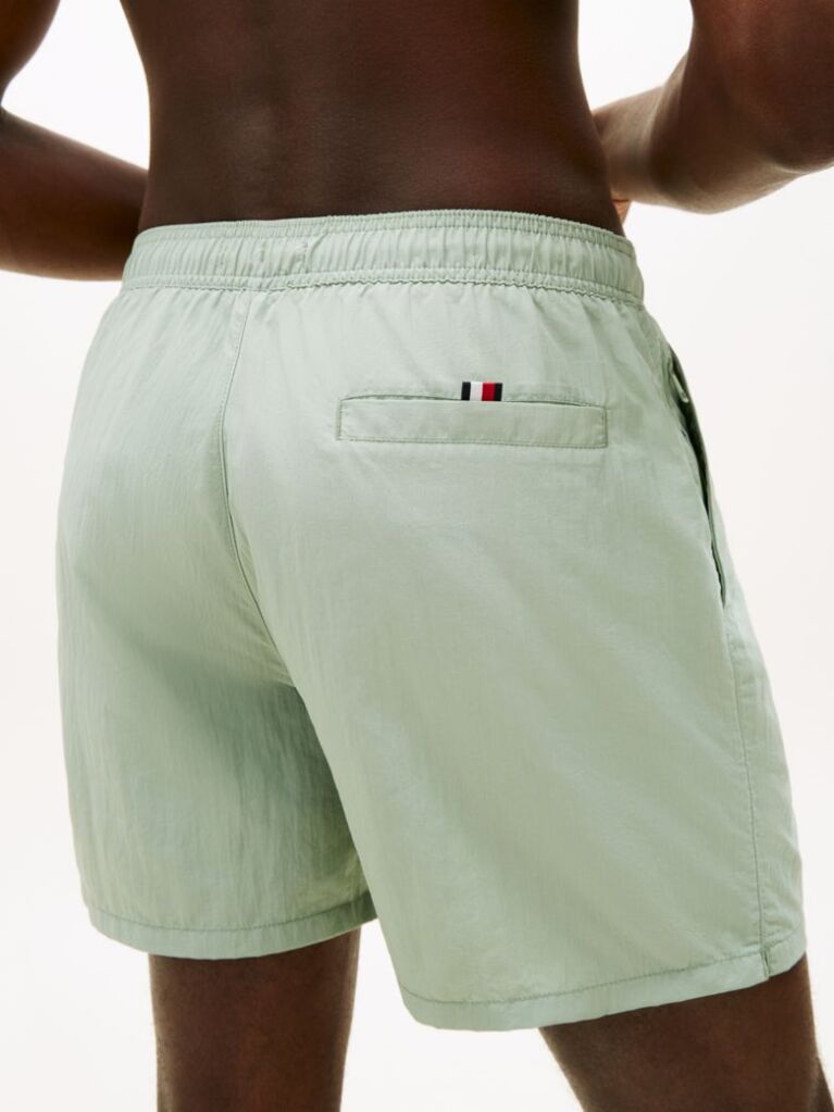 Green Original Logo Mid Length Swim Shorts  Men