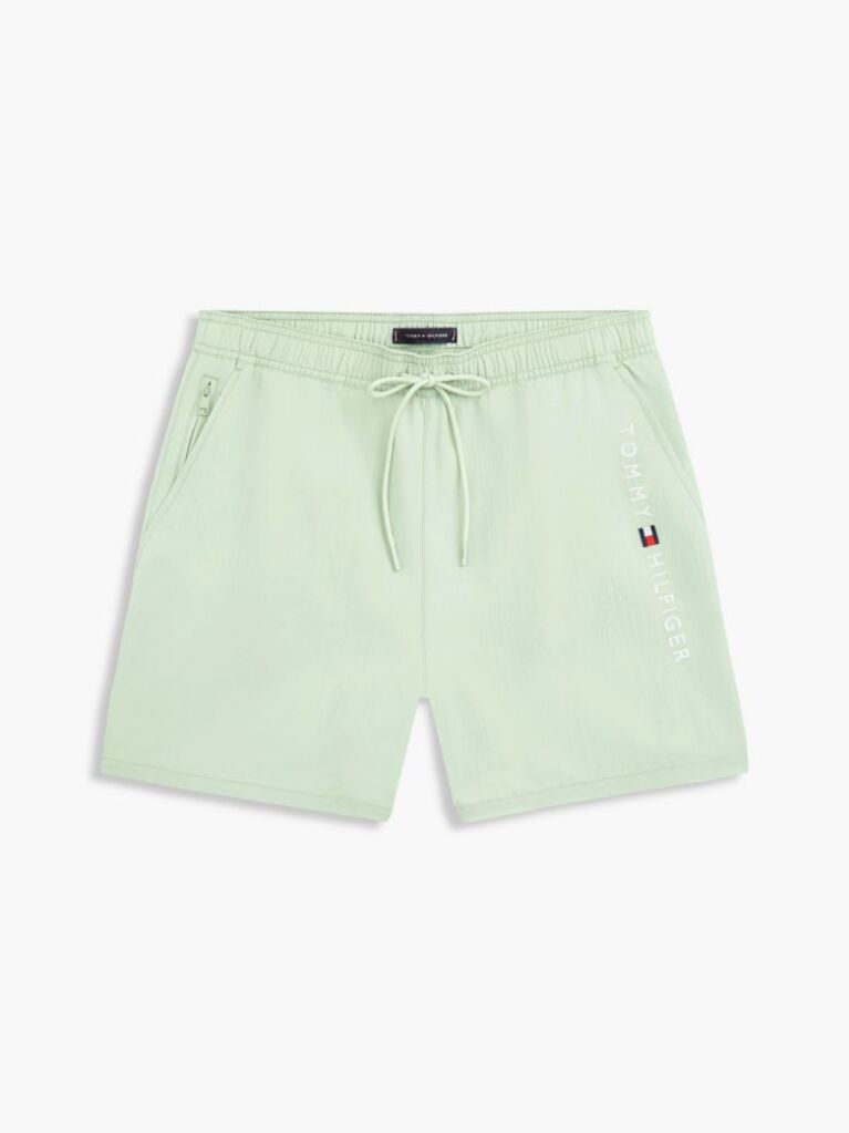 Green Original Logo Mid Length Swim Shorts  Men