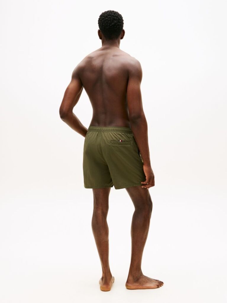 Green Original Logo Mid Length Swim Shorts  Men