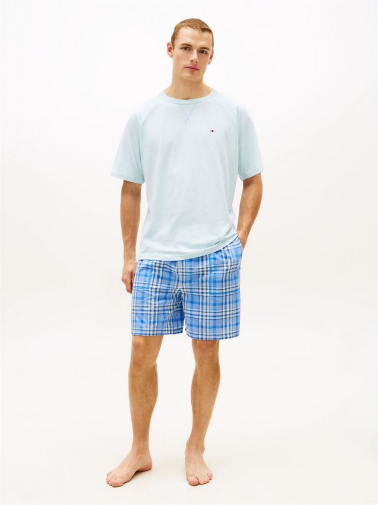 Multi Essential T-Shirt And Print Shorts Pyjama Set  Men